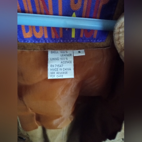 Don’t Stop Vintage Fringe Suede Leather Jacket Size small Tan Brown - Picture 3 of 4